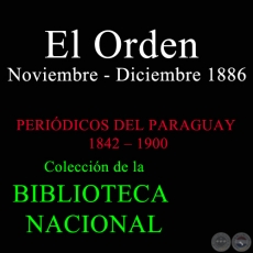 EL ORDEN Noviembre Diciembre 1886