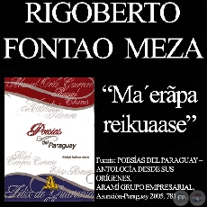 MA'ERPA REIKUAASE - Poesa de RIGOBERTO FONTAO MEZA