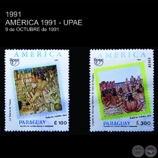 AMRICA 1991 UPAE - SELLO POSTAL PARAGUAYO AO 1991