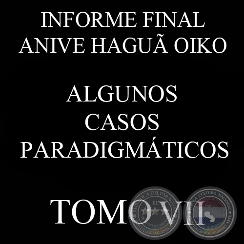 ALGUNOS CASOS PARADIGMTICOS - INFORME FINAL - TOMO 7 - COMISIN DE VERDAD Y JUSTICIA, PARAGUAY