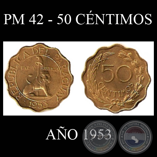 PM 42 - 50 CNTIMOS - AO 1953