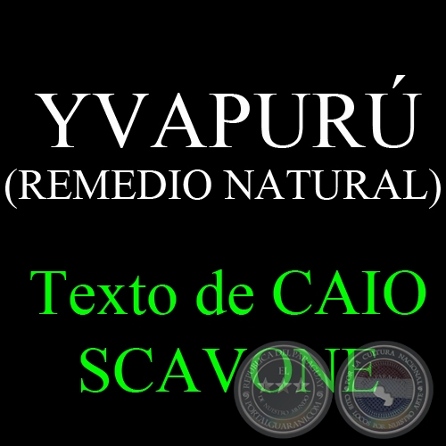 YVAPUR (REMEDIO NATURAL) - Texto de CAIO SCAVONE