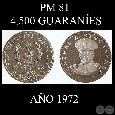 PM 81  4.500 GUARANES  AO 1972