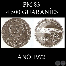 PM 83  4.500 GUARANES  AO 1972