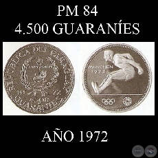 PM 84  4.500 GUARANES  AO 1972