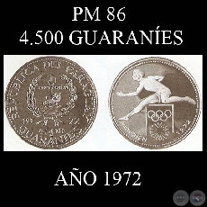 PM 86  4.500 GUARANES  AO 1972