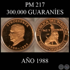 PM 217  300.000 GUARANES  AO 1988