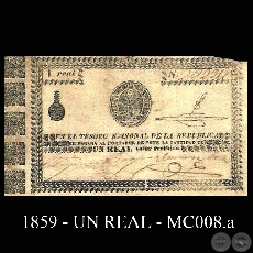 1859 - UN REAL - MC008.a - FIRMAS: MIGUEL BERGES  DOMINGO ARZA