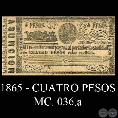 CUATRO PESOS - MC036.a - SIN AMBAS FIRMAS