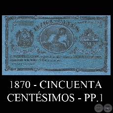 1870 - CINCUENTA CENTSIMOS - PP1 - PROVEEDURA DEL EJRCITO