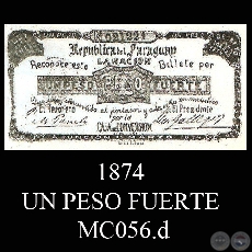 1874 - UN PESO FUERTE - MC056.d - FIRMAS:  - GALLEGOS