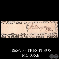 TRES PESOS - MC035.b - FIRMAS : V. DENTELLOS - SIN FIRMAS