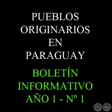 BOLETÍN INFORMATIVO DEL SICPY  - AÑO 1 - Nº 1 - PUEBLOS ORIGINARIOS EN PARAGUAY 