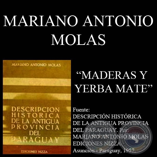MADERA, TEXTILES Y YERBA MATE EN LA PROVINCIA DEL PARAGUAY (Autor: MARIANO ANTONIO MOLAS)