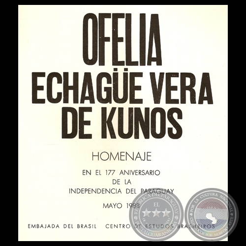 OFELIA ECHAGE VERA DE KUNOS, EXPOSICIN - MAYO 1988