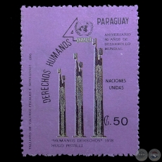 40 ANIVERSARIO DEL PNUD - SELLO POSTAL PARAGUAYO AÑO 1990