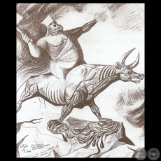 BARBAROCRACIA DE MI TIERRA, 1954 - Dibujo de ANDRS GUEVERA