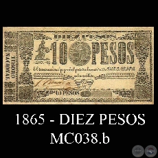 DIEZ PESOS - MC038.b - FIRMAS: SANTIAGO OZCARIZ  ...........