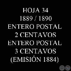 1889 y 1890 - ENTEROS POSTALES DE 2 CENTAVOS y 3 CENTAVOS 